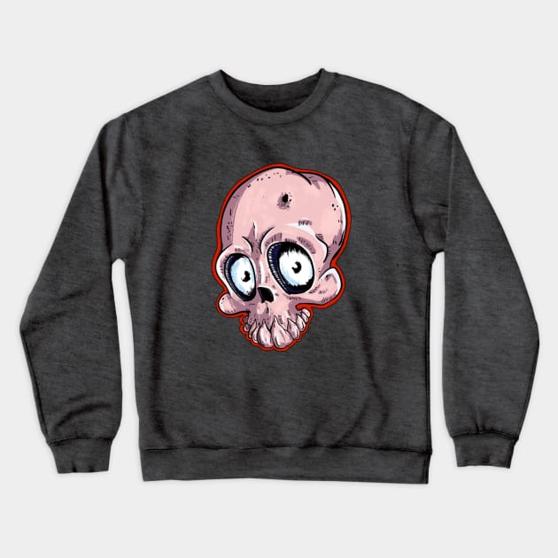 Side Eye Skull Guy Crewneck Sweatshirt by MSerido